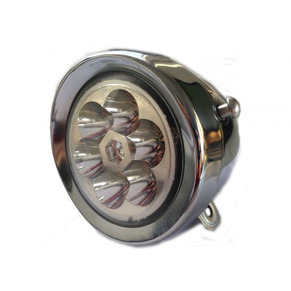 Predné retro svetlo 6LED, chrómové
