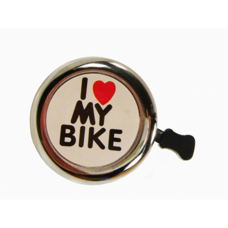 Zvonček I love my bike, strieborný