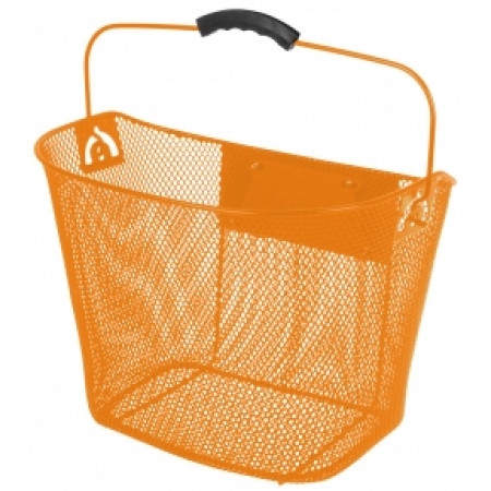 Oceľový košík Ventura, predný s upínacím mechanizmom oranžový