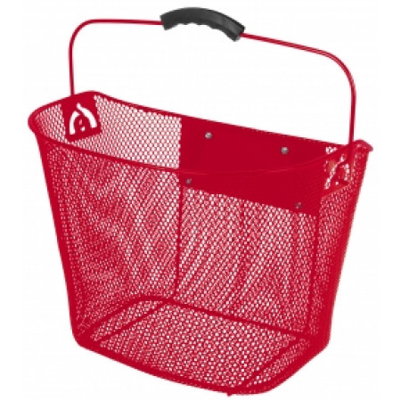 Oceľový košík Ventura, predný s upínacím mechanizmom červený