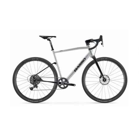 Gravel bicykel BASSO TERA, SILVER BRUSHED, SRAM APEX, MICROTECH MX25, 2024
